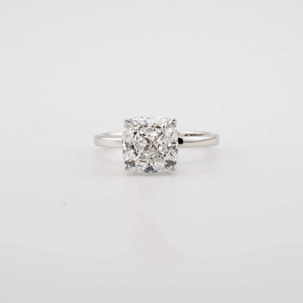 Cushion Hidden Halo Lab Diamond Engagement Ring