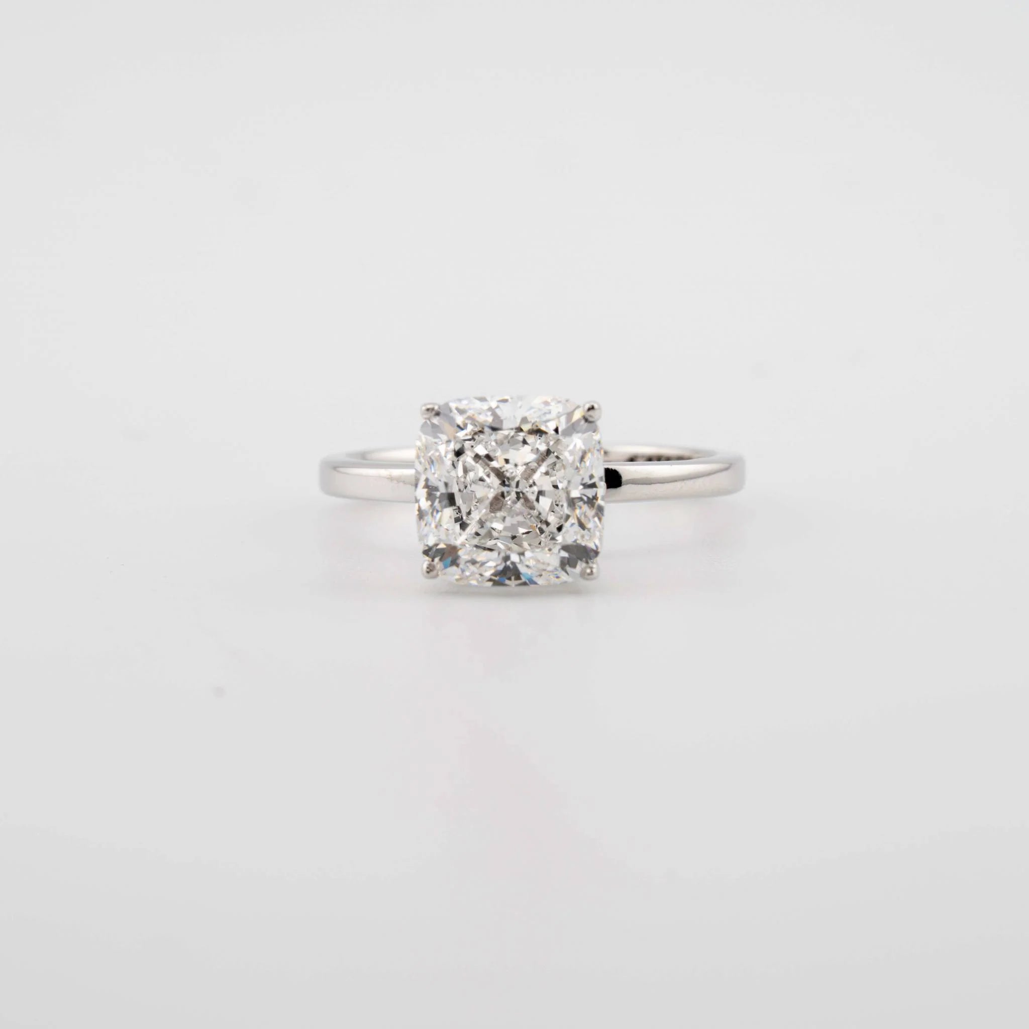 Cushion Hidden Halo Lab Diamond Engagement Ring
