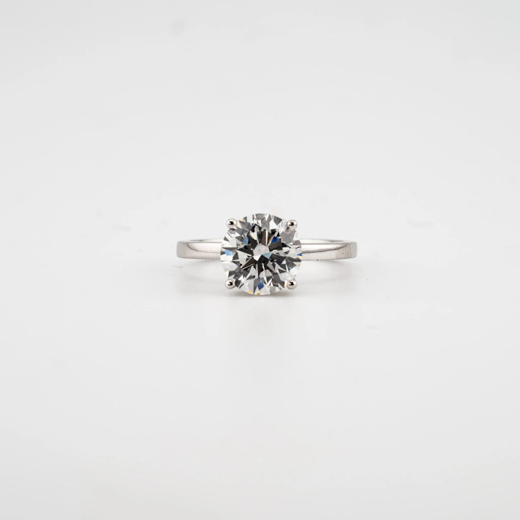 Round Hidden Halo Lab Diamond Engagement Ring
