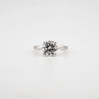 Round Hidden Halo Lab Diamond Engagement Ring