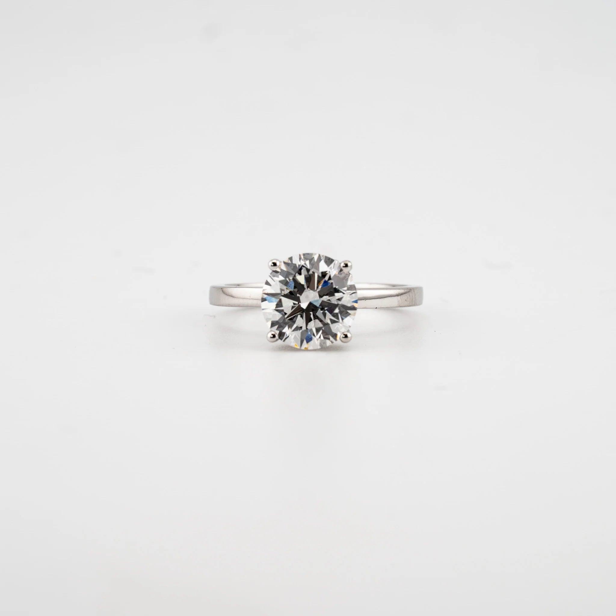 Round Hidden Halo Lab Diamond Engagement Ring