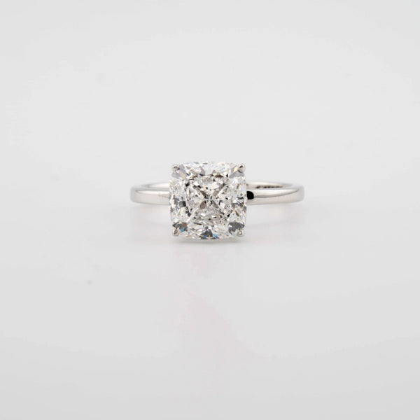 Cushion Hidden Halo Lab Diamond Engagement Ring