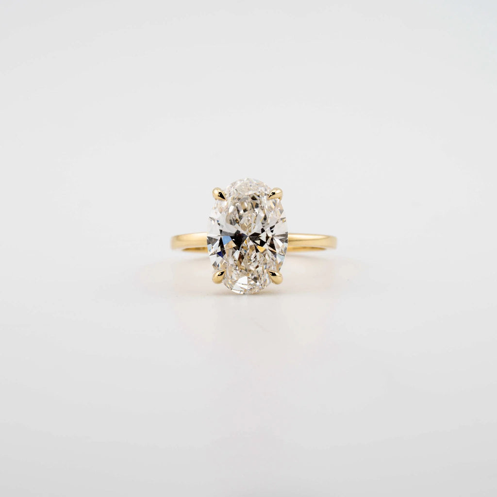 Oval Hidden Halo Lab Diamond Engagement Ring