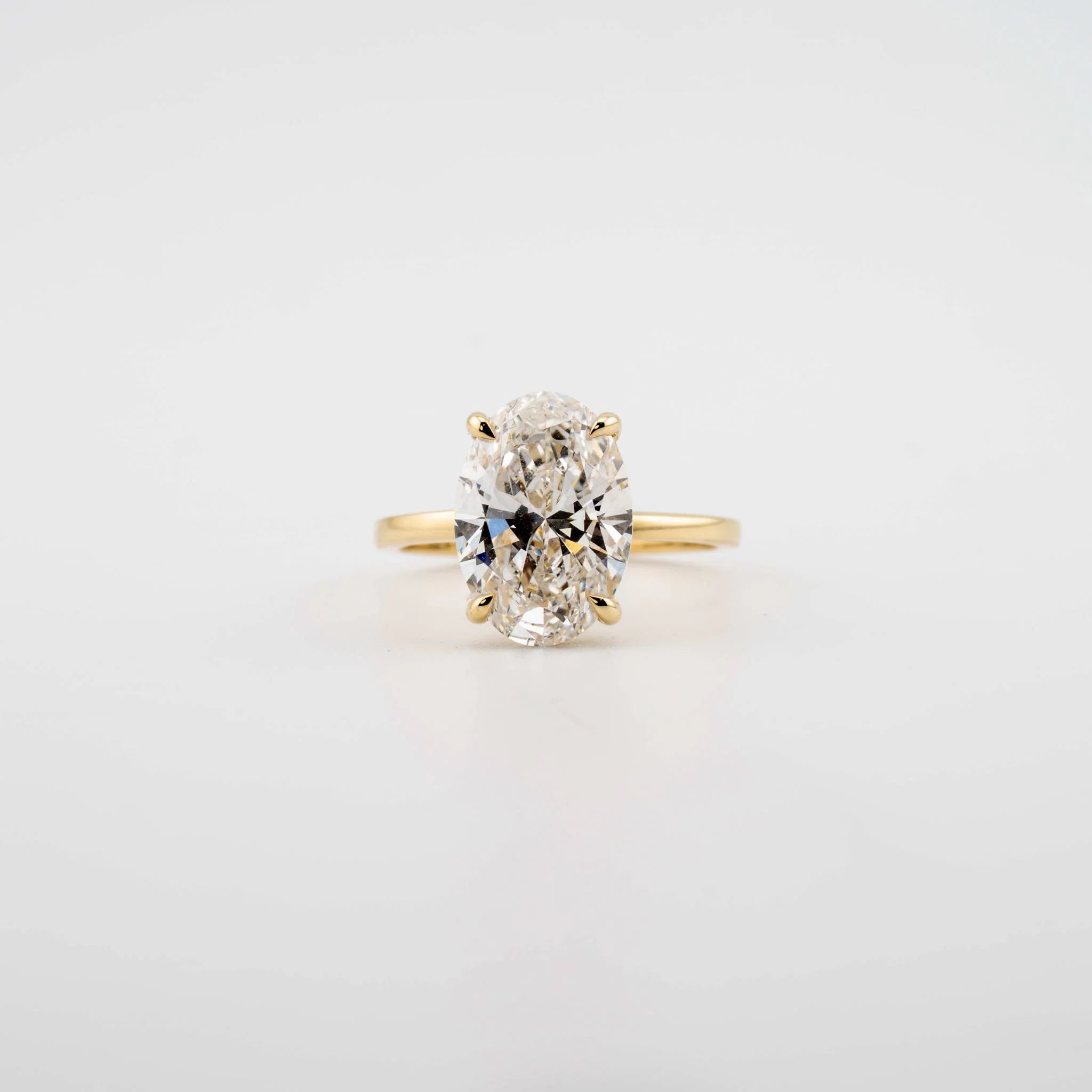 Oval Hidden Halo Lab Diamond Engagement Ring