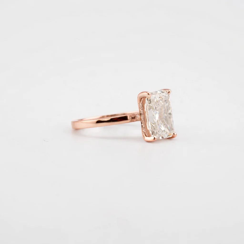 Radiant Hidden Halo Lab Engagement Ring