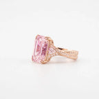 Fancy Pink Emerald Diamond Ring Rose Gold