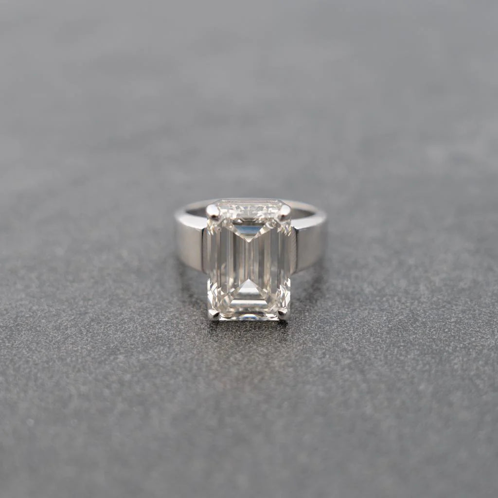 Emerald Lab Diamond Engagement Ring