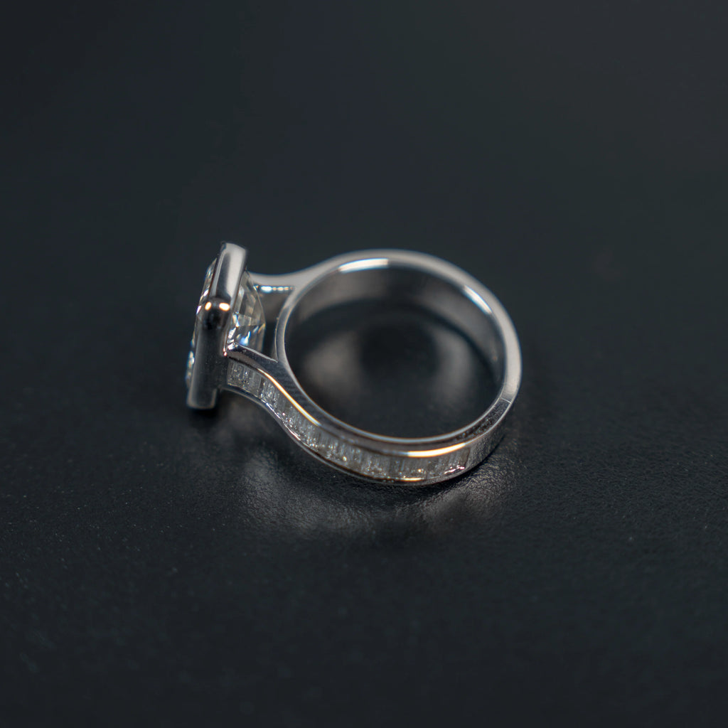 Emerald Lab Diamond Engagement Ring