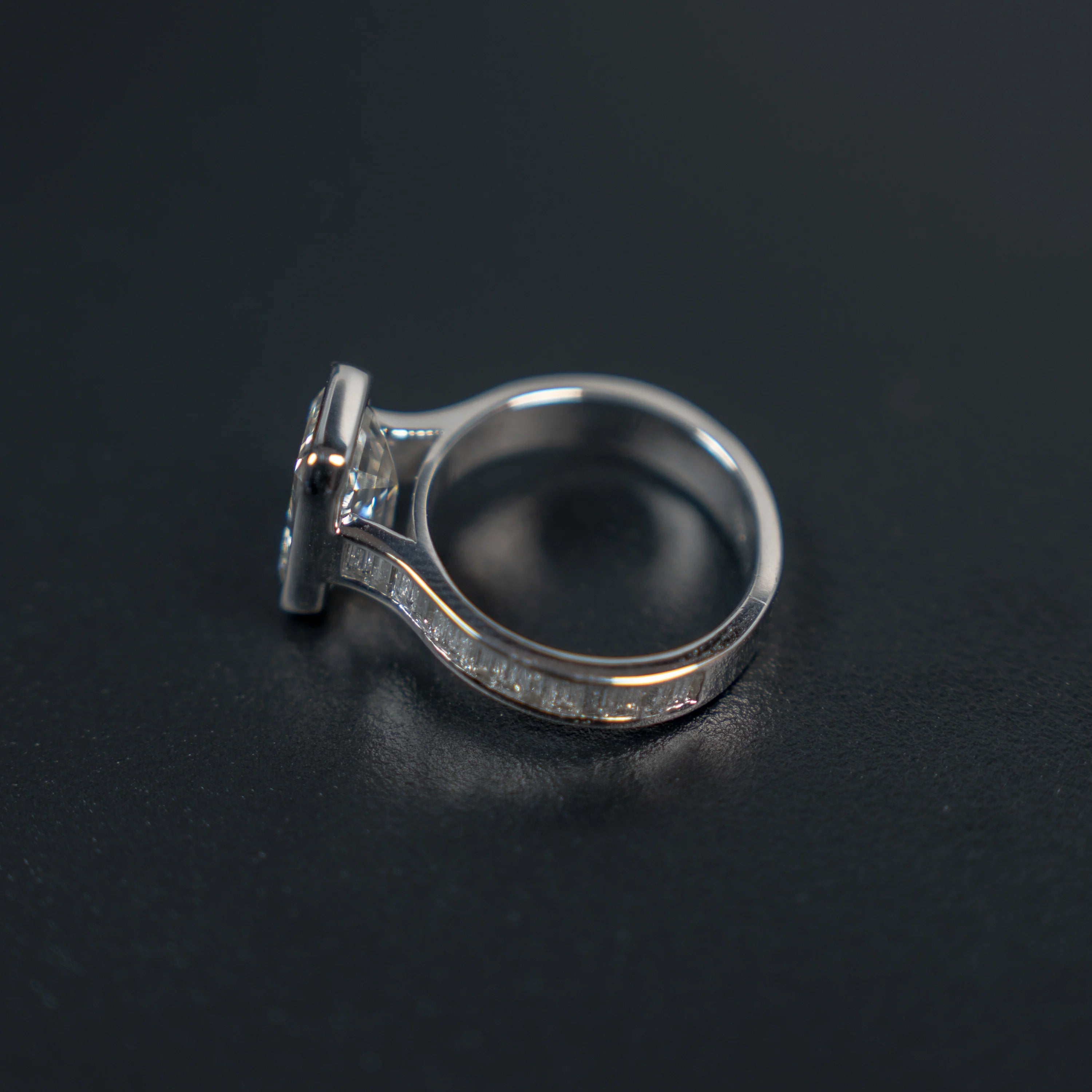 Emerald Lab Diamond Engagement Ring