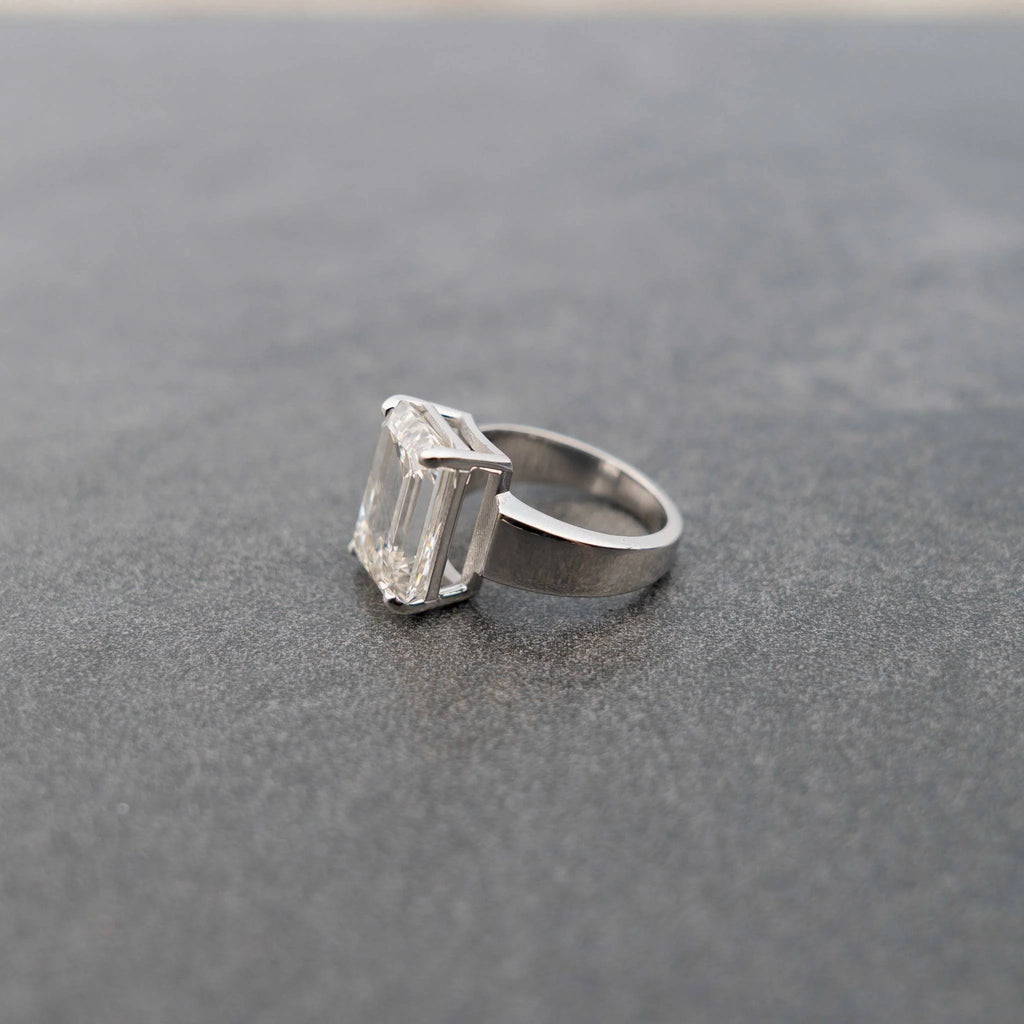 Emerald Lab Diamond Engagement Ring