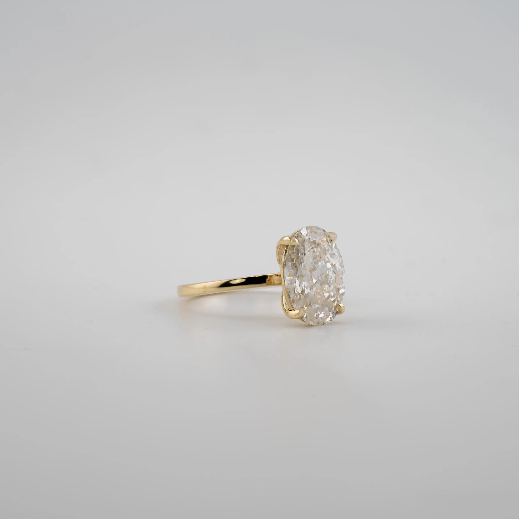 Oval Hidden Halo Lab Diamond Engagement Ring