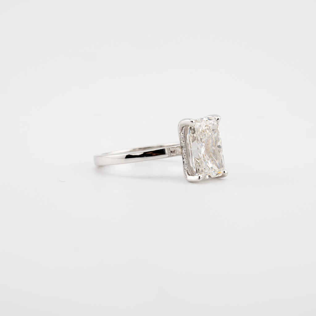 Radiant Hidden Halo Lab Engagement Ring