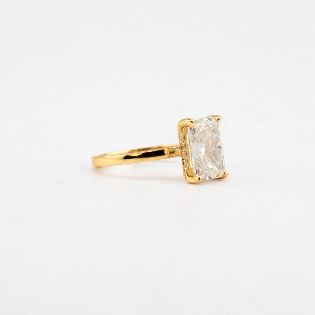 Radiant Hidden Halo Lab Engagement Ring