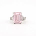 Fancy Pink Emerald Diamond Ring Rose Gold