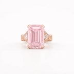 Fancy Pink Emerald Diamond Ring Rose Gold