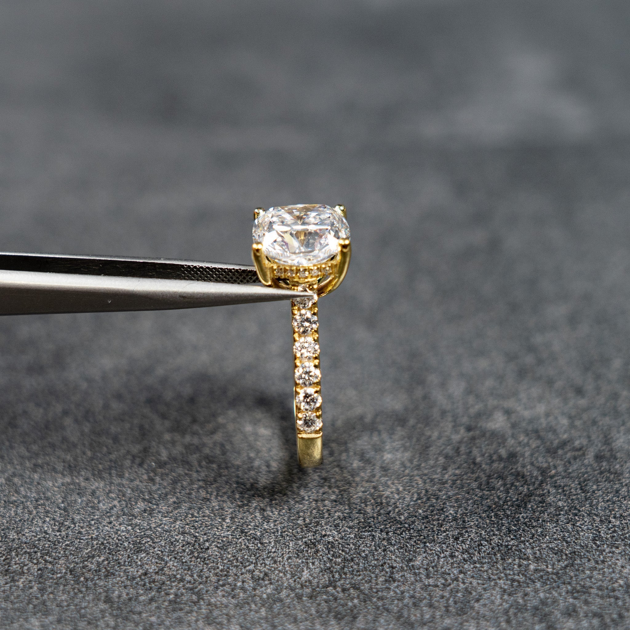 Cushion Lab Diamond Engagement Ring - Francis Parwal