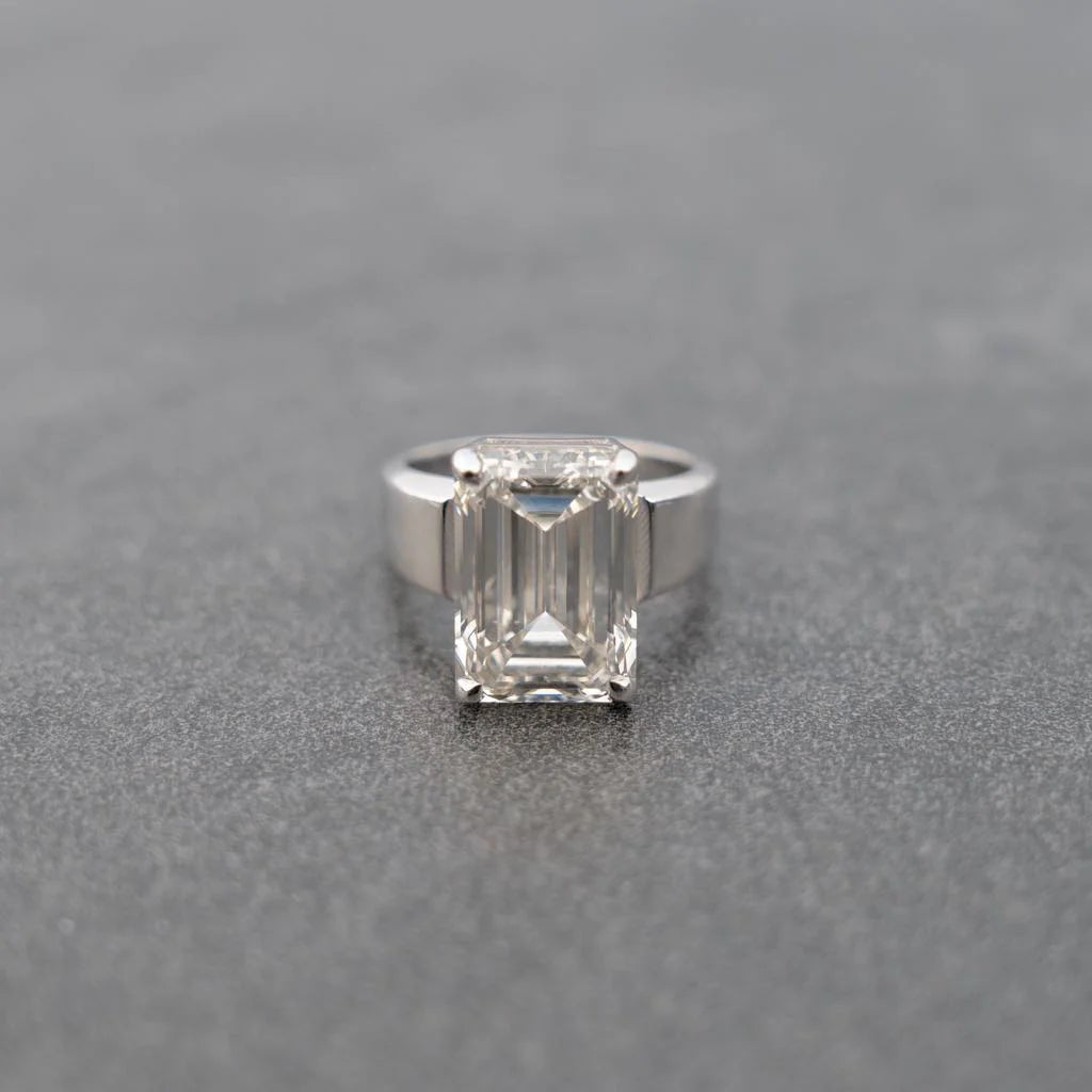 Emerald Lab Diamond Engagement Ring - Francis Parwal