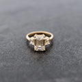Emerald Three Stone Diamond Engagement Ring - Francis Parwal