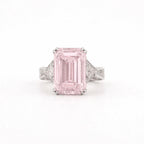 Fancy Pink Emerald Diamond Ring Rose Gold - Francis Parwal