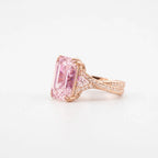 Fancy Pink Emerald Diamond Ring Rose Gold - Francis Parwal
