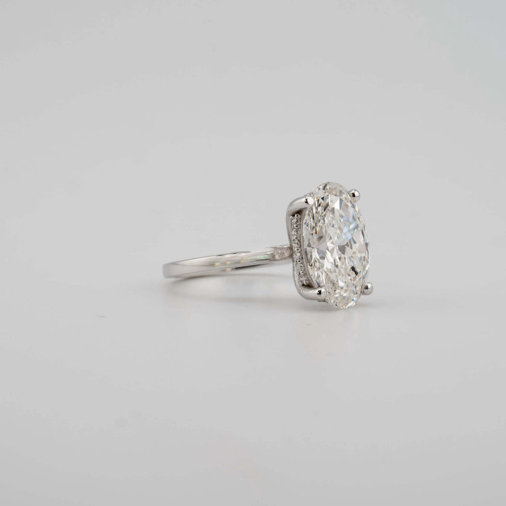 Oval Lab Grown Diamond Engagement Ring - Francis Parwal