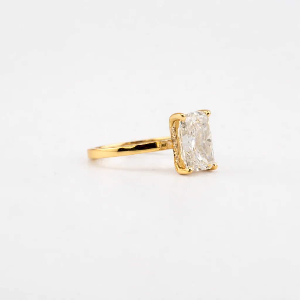 Radiant Hidden Halo Lab Engagement Ring - Francis Parwal