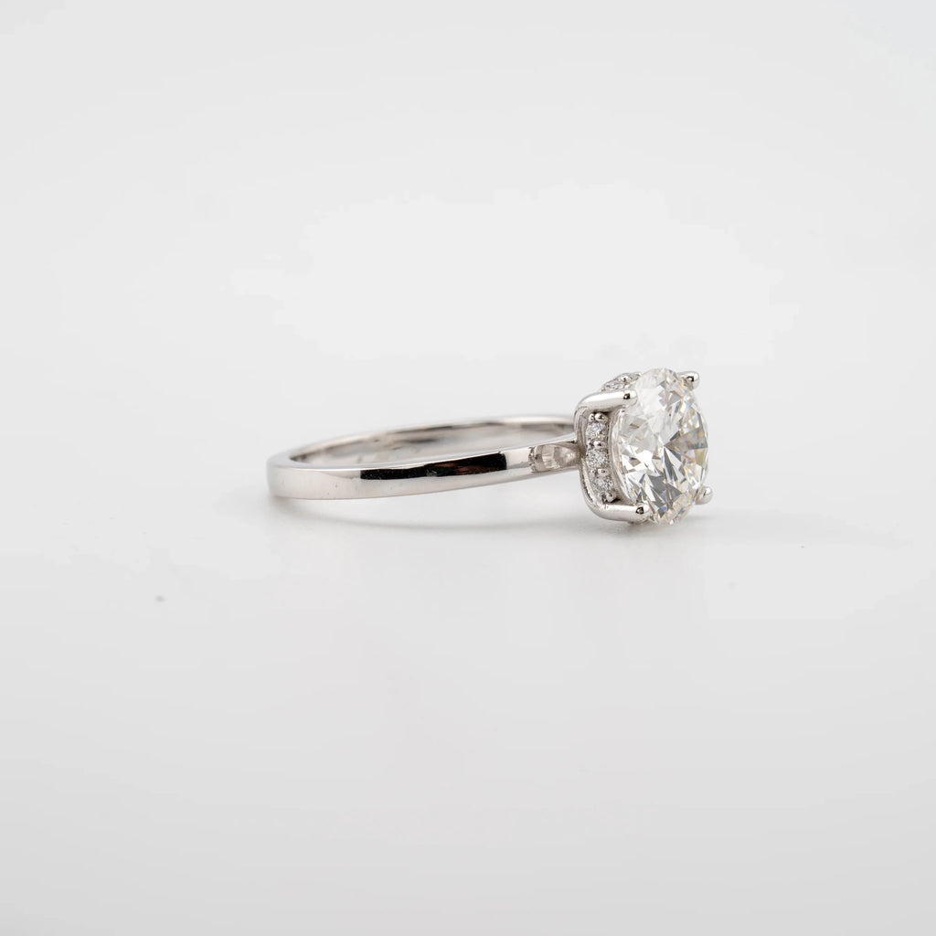 Round Hidden Halo Lab Diamond Engagement Ring - Francis Parwal